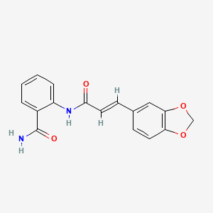 molecular formula C17H14N2O4 B5663053 2-{[3-(1,3-benzodioxol-5-yl)acryloyl]amino}benzamide 