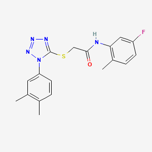 molecular formula C18H18FN5OS B5663063 2-{[1-(3,4-dimethylphenyl)-1H-tetrazol-5-yl]thio}-N-(5-fluoro-2-methylphenyl)acetamide 