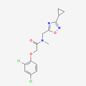 molecular formula C15H15Cl2N3O3 B5663068 N-[(3-cyclopropyl-1,2,4-oxadiazol-5-yl)methyl]-2-(2,4-dichlorophenoxy)-N-methylacetamide 