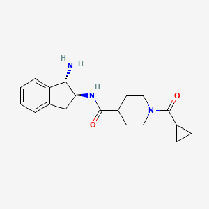 molecular formula C19H25N3O2 B5663076 N-[(1S,2S)-1-amino-2,3-dihydro-1H-inden-2-yl]-1-(cyclopropylcarbonyl)-4-piperidinecarboxamide hydrochloride 