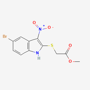 molecular formula C11H9BrN2O4S B5663091 methyl [(5-bromo-3-nitro-1H-indol-2-yl)thio]acetate 