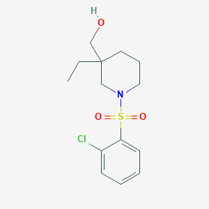 {1-[(2-chlorophenyl)sulfonyl]-3-ethyl-3-piperidinyl}methanol