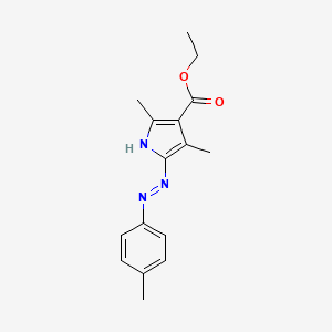 molecular formula C16H19N3O2 B5663120 ethyl 3,5-dimethyl-2-[(4-methylphenyl)hydrazono]-2H-pyrrole-4-carboxylate 