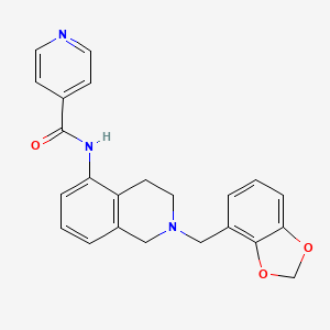 molecular formula C23H21N3O3 B5663125 N-[2-(1,3-benzodioxol-4-ylmethyl)-1,2,3,4-tetrahydro-5-isoquinolinyl]isonicotinamide 