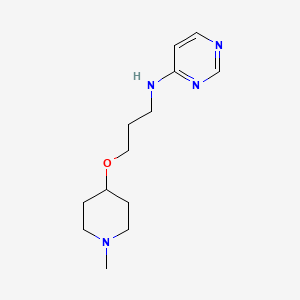 molecular formula C13H22N4O B5663132 N-{3-[(1-methylpiperidin-4-yl)oxy]propyl}pyrimidin-4-amine 