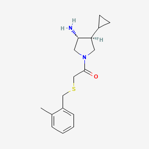 molecular formula C17H24N2OS B5663149 (3R*,4S*)-4-cyclopropyl-1-{[(2-methylbenzyl)thio]acetyl}pyrrolidin-3-amine 