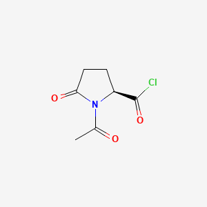 molecular formula C7H8ClNO3 B566317 1-Acetyl-5-oxo-L-prolyl chloride CAS No. 105425-26-1