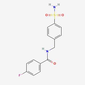 molecular formula C14H13FN2O3S B5663170 N-[4-(aminosulfonyl)benzyl]-4-fluorobenzamide 