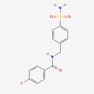 4-fluoro-N-[(4-sulfamoylphenyl)methyl]benzamide