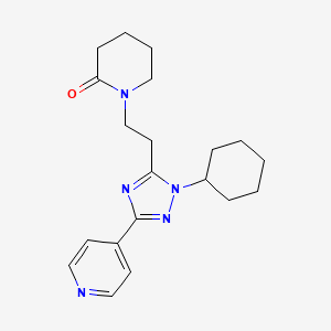 molecular formula C20H27N5O B5663176 1-[2-(1-cyclohexyl-3-pyridin-4-yl-1H-1,2,4-triazol-5-yl)ethyl]piperidin-2-one 