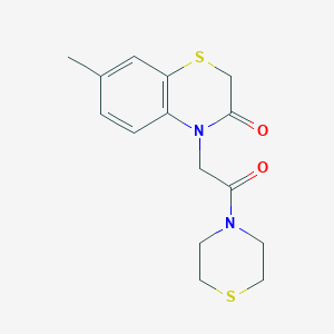 molecular formula C15H18N2O2S2 B5663233 7-methyl-4-(2-oxo-2-thiomorpholin-4-ylethyl)-2H-1,4-benzothiazin-3(4H)-one 