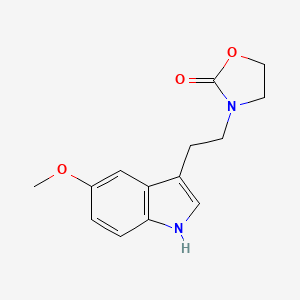 molecular formula C14H16N2O3 B5663248 3-[2-(5-methoxy-1H-indol-3-yl)ethyl]-1,3-oxazolidin-2-one 
