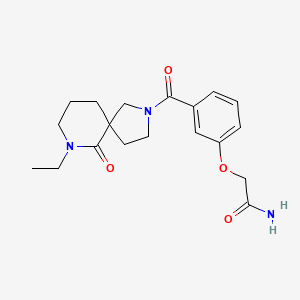 molecular formula C19H25N3O4 B5663254 2-{3-[(7-ethyl-6-oxo-2,7-diazaspiro[4.5]dec-2-yl)carbonyl]phenoxy}acetamide 