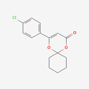 molecular formula C15H15ClO3 B5663296 2-(4-Chlorophenyl)-1,5-dioxaspiro[5.5]undec-2-en-4-one 