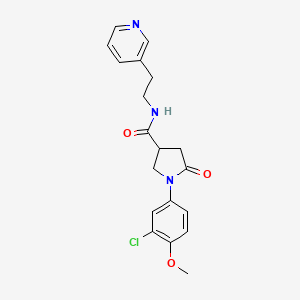 1-(3-chloro-4-methoxyphenyl)-5-oxo-N-[2-(3-pyridinyl)ethyl]-3-pyrrolidinecarboxamide