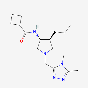 N-{rel-(3R,4S)-1-[(4,5-dimethyl-4H-1,2,4-triazol-3-yl)methyl]-4-propyl-3-pyrrolidinyl}cyclobutanecarboxamide hydrochloride