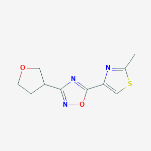 molecular formula C10H11N3O2S B5663341 5-(2-methyl-1,3-thiazol-4-yl)-3-(tetrahydrofuran-3-yl)-1,2,4-oxadiazole 