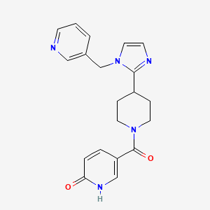 molecular formula C20H21N5O2 B5663355 5-({4-[1-(3-pyridinylmethyl)-1H-imidazol-2-yl]-1-piperidinyl}carbonyl)-2(1H)-pyridinone 