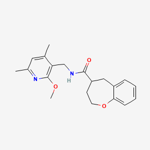 molecular formula C20H24N2O3 B5663357 N-[(2-methoxy-4,6-dimethylpyridin-3-yl)methyl]-2,3,4,5-tetrahydro-1-benzoxepine-4-carboxamide 