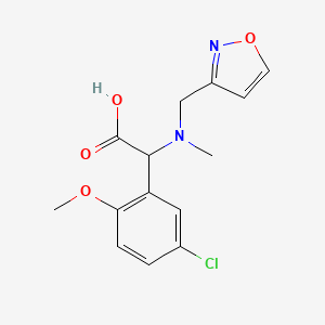 molecular formula C14H15ClN2O4 B5663379 (5-chloro-2-methoxyphenyl)[(isoxazol-3-ylmethyl)(methyl)amino]acetic acid 