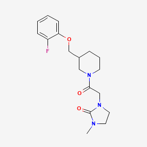 molecular formula C18H24FN3O3 B5663403 1-(2-{3-[(2-fluorophenoxy)methyl]piperidin-1-yl}-2-oxoethyl)-3-methylimidazolidin-2-one 