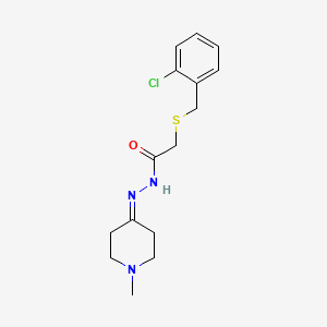 molecular formula C15H20ClN3OS B5663411 2-[(2-chlorobenzyl)thio]-N'-(1-methyl-4-piperidinylidene)acetohydrazide 