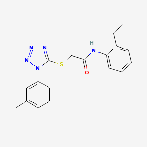 molecular formula C19H21N5OS B5663423 2-{[1-(3,4-dimethylphenyl)-1H-tetrazol-5-yl]thio}-N-(2-ethylphenyl)acetamide 