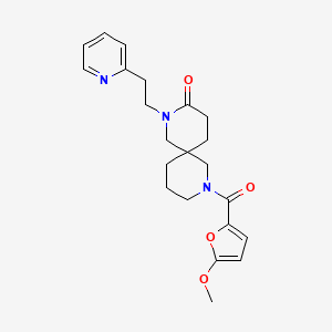 molecular formula C22H27N3O4 B5663431 8-(5-methoxy-2-furoyl)-2-(2-pyridin-2-ylethyl)-2,8-diazaspiro[5.5]undecan-3-one 