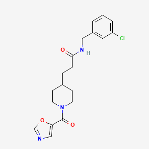 N-(3-chlorobenzyl)-3-[1-(1,3-oxazol-5-ylcarbonyl)piperidin-4-yl]propanamide