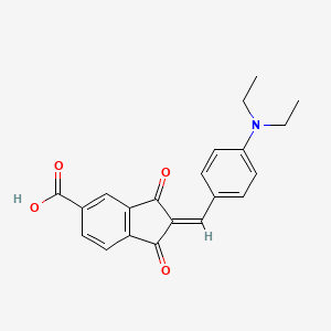 molecular formula C21H19NO4 B5663445 2-[4-(diethylamino)benzylidene]-1,3-dioxo-5-indanecarboxylic acid 