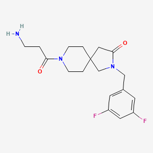 molecular formula C18H23F2N3O2 B5663459 8-beta-alanyl-2-(3,5-difluorobenzyl)-2,8-diazaspiro[4.5]decan-3-one hydrochloride 