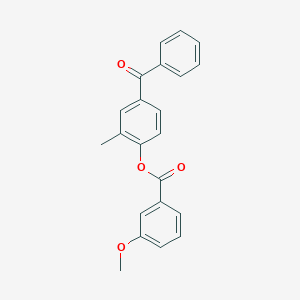 molecular formula C22H18O4 B5663484 4-benzoyl-2-methylphenyl 3-methoxybenzoate 