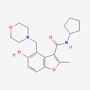 molecular formula C20H26N2O4 B5663507 N-cyclopentyl-5-hydroxy-2-methyl-4-(4-morpholinylmethyl)-1-benzofuran-3-carboxamide 
