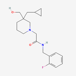 molecular formula C19H27FN2O2 B5663512 2-[3-(cyclopropylmethyl)-3-(hydroxymethyl)-1-piperidinyl]-N-(2-fluorobenzyl)acetamide 