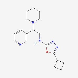 molecular formula C18H25N5O B5663528 5-cyclobutyl-N-(2-piperidin-1-yl-2-pyridin-3-ylethyl)-1,3,4-oxadiazol-2-amine 