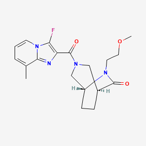 molecular formula C19H23FN4O3 B5663544 (1S*,5R*)-3-[(3-fluoro-8-methylimidazo[1,2-a]pyridin-2-yl)carbonyl]-6-(2-methoxyethyl)-3,6-diazabicyclo[3.2.2]nonan-7-one 