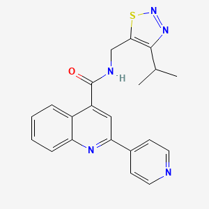 molecular formula C21H19N5OS B5663549 N-[(4-isopropyl-1,2,3-thiadiazol-5-yl)methyl]-2-(4-pyridinyl)-4-quinolinecarboxamide 