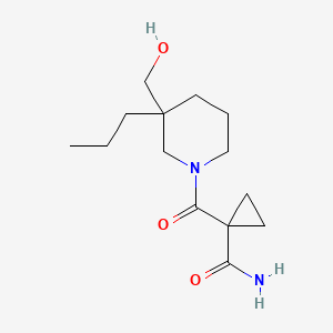 molecular formula C14H24N2O3 B5663558 1-{[3-(hydroxymethyl)-3-propyl-1-piperidinyl]carbonyl}cyclopropanecarboxamide 