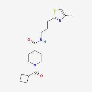 molecular formula C18H27N3O2S B5663585 1-(cyclobutylcarbonyl)-N-[3-(4-methyl-1,3-thiazol-2-yl)propyl]-4-piperidinecarboxamide 