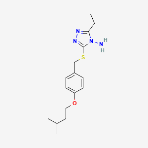 molecular formula C16H24N4OS B5663590 3-ethyl-5-{[4-(3-methylbutoxy)benzyl]thio}-4H-1,2,4-triazol-4-amine 