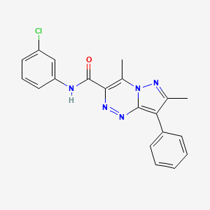 molecular formula C20H16ClN5O B5663601 N-(3-chlorophenyl)-4,7-dimethyl-8-phenylpyrazolo[5,1-c][1,2,4]triazine-3-carboxamide 