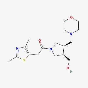 molecular formula C17H27N3O3S B5663605 [(3R*,4R*)-1-[(2,4-dimethyl-1,3-thiazol-5-yl)acetyl]-4-(4-morpholinylmethyl)-3-pyrrolidinyl]methanol 
