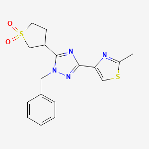 molecular formula C17H18N4O2S2 B5663640 1-benzyl-5-(1,1-dioxidotetrahydro-3-thienyl)-3-(2-methyl-1,3-thiazol-4-yl)-1H-1,2,4-triazole 