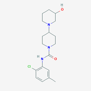 molecular formula C18H26ClN3O2 B5663654 N-(2-chloro-5-methylphenyl)-3-hydroxy-1,4'-bipiperidine-1'-carboxamide 