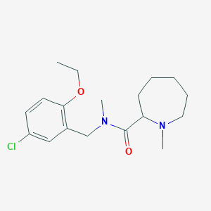 molecular formula C18H27ClN2O2 B5663665 N-(5-chloro-2-ethoxybenzyl)-N,1-dimethyl-2-azepanecarboxamide 