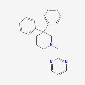 molecular formula C22H23N3 B5663691 2-[(3,3-diphenylpiperidin-1-yl)methyl]pyrimidine 