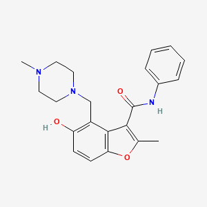 molecular formula C22H25N3O3 B5663697 5-hydroxy-2-methyl-4-[(4-methyl-1-piperazinyl)methyl]-N-phenyl-1-benzofuran-3-carboxamide 
