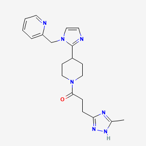 molecular formula C20H25N7O B5663717 2-[(2-{1-[3-(5-methyl-1H-1,2,4-triazol-3-yl)propanoyl]piperidin-4-yl}-1H-imidazol-1-yl)methyl]pyridine 