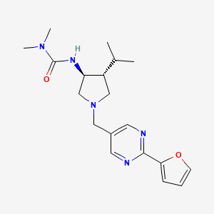 molecular formula C19H27N5O2 B5663756 N'-((3S*,4R*)-1-{[2-(2-furyl)-5-pyrimidinyl]methyl}-4-isopropyl-3-pyrrolidinyl)-N,N-dimethylurea 