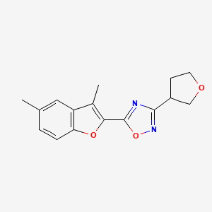 molecular formula C16H16N2O3 B5663765 5-(3,5-dimethyl-1-benzofuran-2-yl)-3-(tetrahydrofuran-3-yl)-1,2,4-oxadiazole 